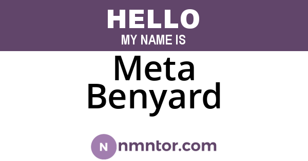 Meta Benyard