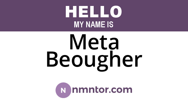 Meta Beougher