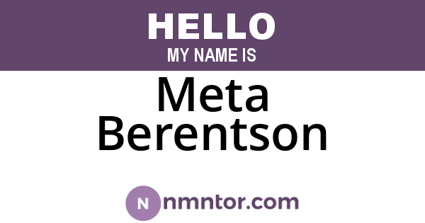 Meta Berentson