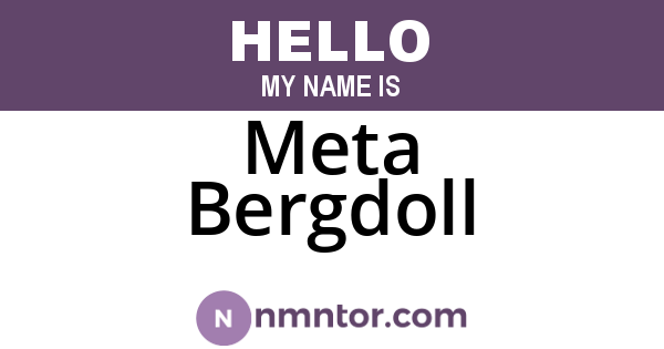 Meta Bergdoll