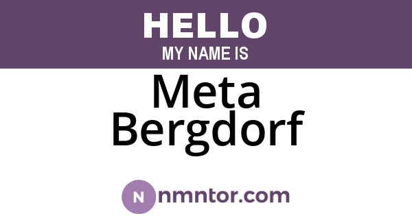 Meta Bergdorf
