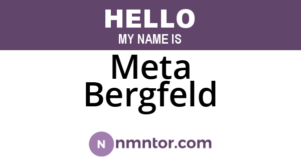 Meta Bergfeld