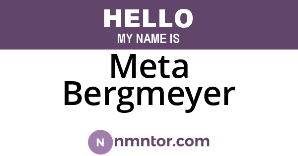 Meta Bergmeyer