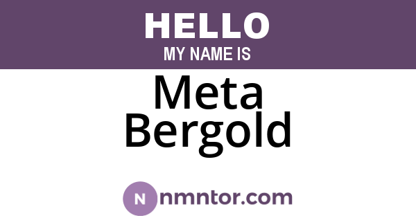 Meta Bergold