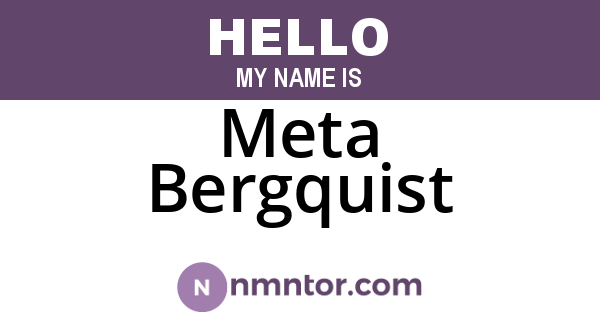 Meta Bergquist