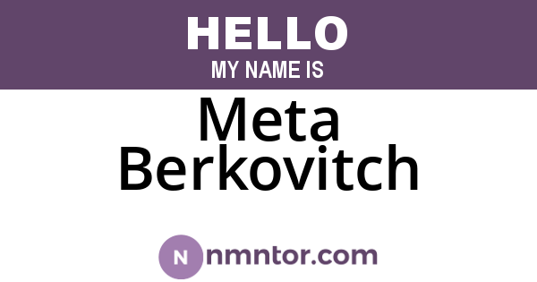 Meta Berkovitch