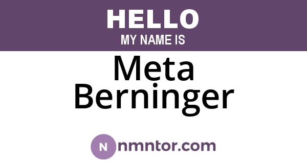 Meta Berninger