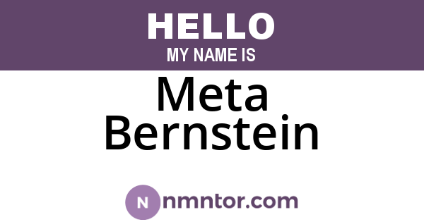 Meta Bernstein