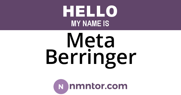 Meta Berringer