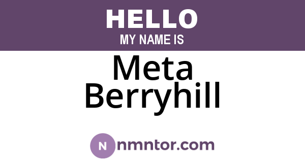 Meta Berryhill