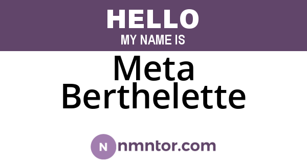 Meta Berthelette