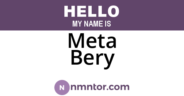 Meta Bery