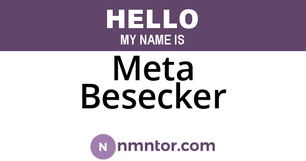 Meta Besecker