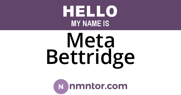 Meta Bettridge