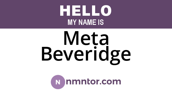Meta Beveridge