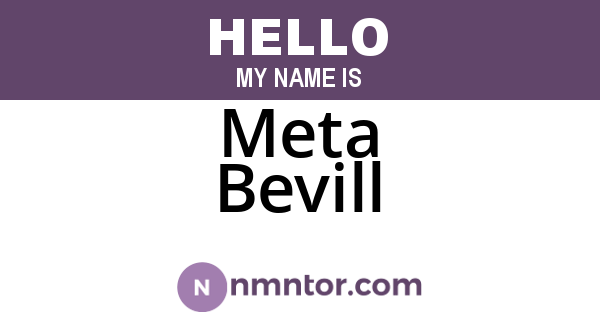 Meta Bevill