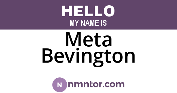 Meta Bevington
