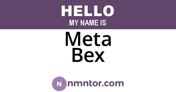 Meta Bex