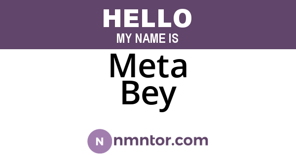 Meta Bey