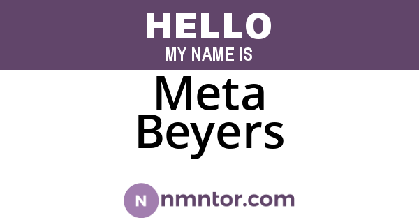 Meta Beyers