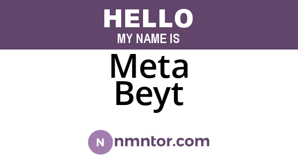 Meta Beyt