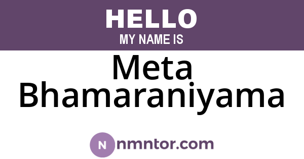 Meta Bhamaraniyama