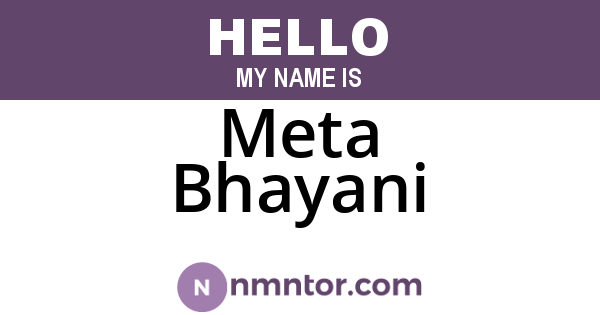 Meta Bhayani