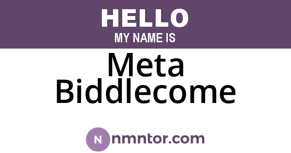 Meta Biddlecome