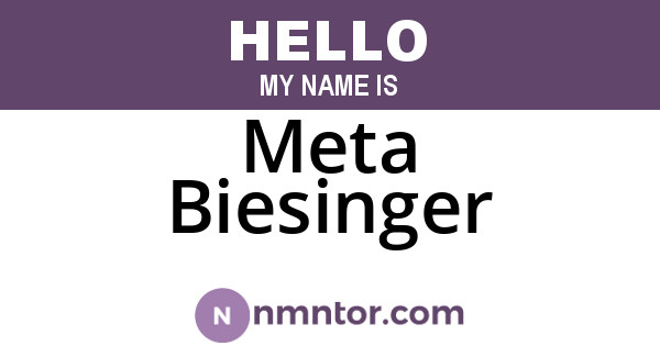 Meta Biesinger