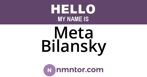 Meta Bilansky