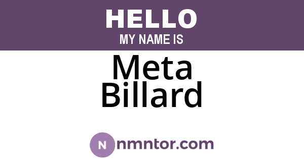 Meta Billard