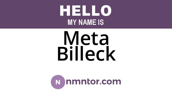 Meta Billeck