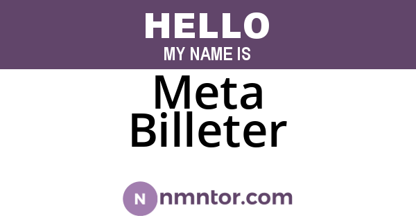 Meta Billeter