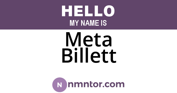 Meta Billett