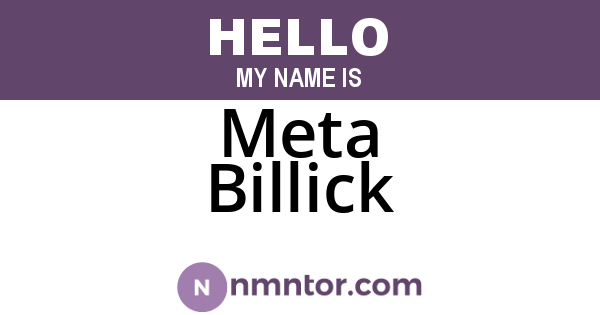 Meta Billick