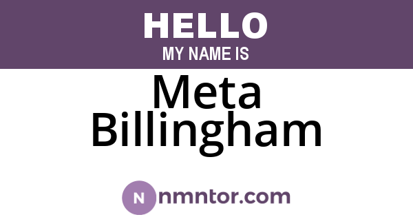 Meta Billingham