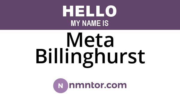 Meta Billinghurst