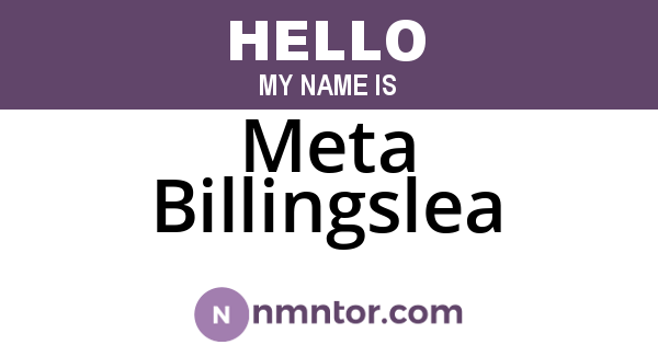 Meta Billingslea
