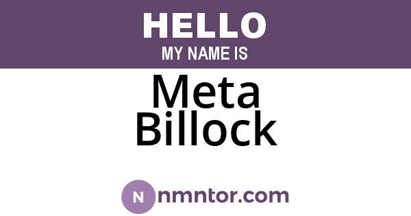 Meta Billock