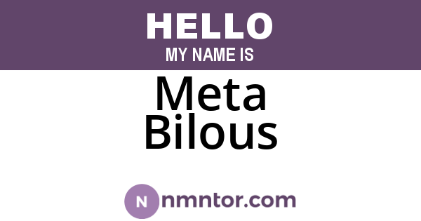 Meta Bilous