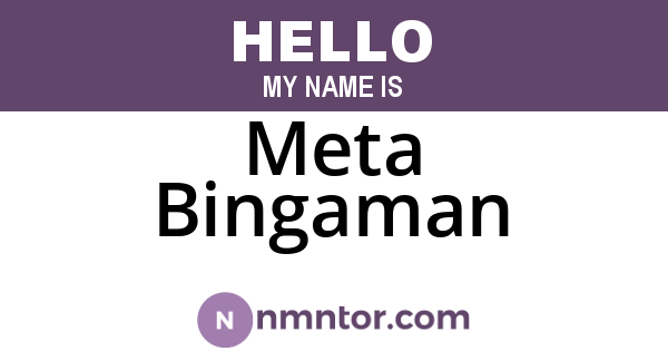 Meta Bingaman