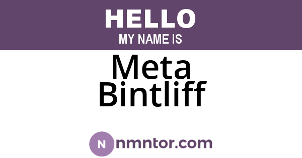 Meta Bintliff