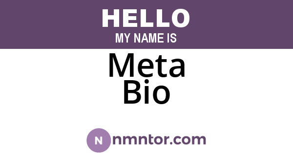 Meta Bio