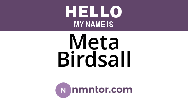 Meta Birdsall