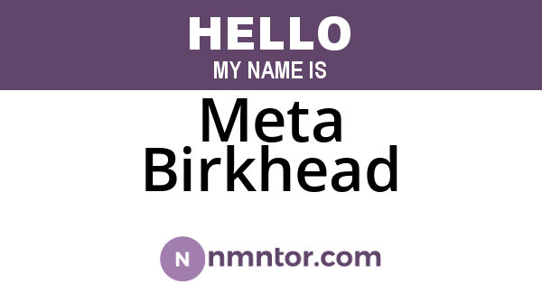 Meta Birkhead