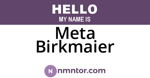 Meta Birkmaier