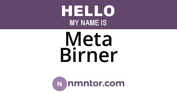 Meta Birner