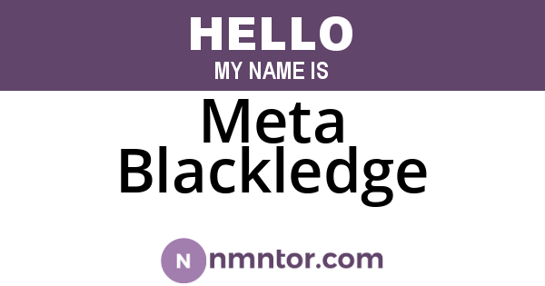 Meta Blackledge