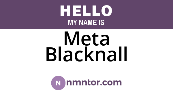 Meta Blacknall