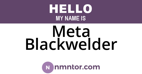 Meta Blackwelder